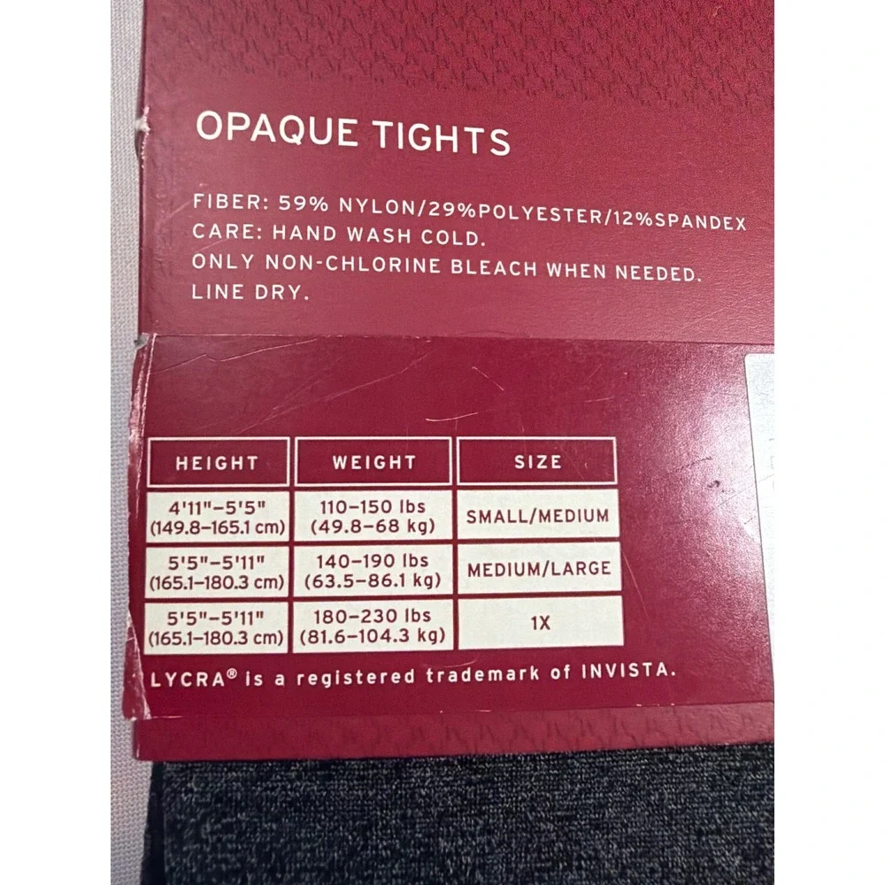 Merona Opaque Tights Women‎ M/L Charcoal Heather Gray Nylon Spandex Minimalist